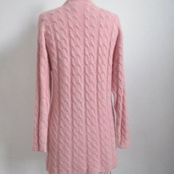 Dusty Rose Pink Angora Blend Cardigan Long Length Sooo Soft and Cuddly - Picture 5 of 6